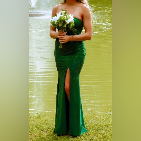 GREEN SHERRI HILL EVENING GOWN (PAGEANT/PROM DRESS) - Picture 4 of 9